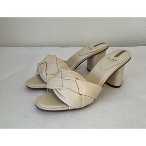 Sam Edelman Oaklie Ivory Knotted Strap Triangular Block Heeled Sandals Size 10‎